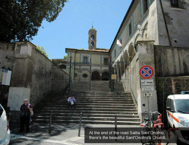 28) at the end of the road, Salita Sant'Onofrio, there is the Church San...