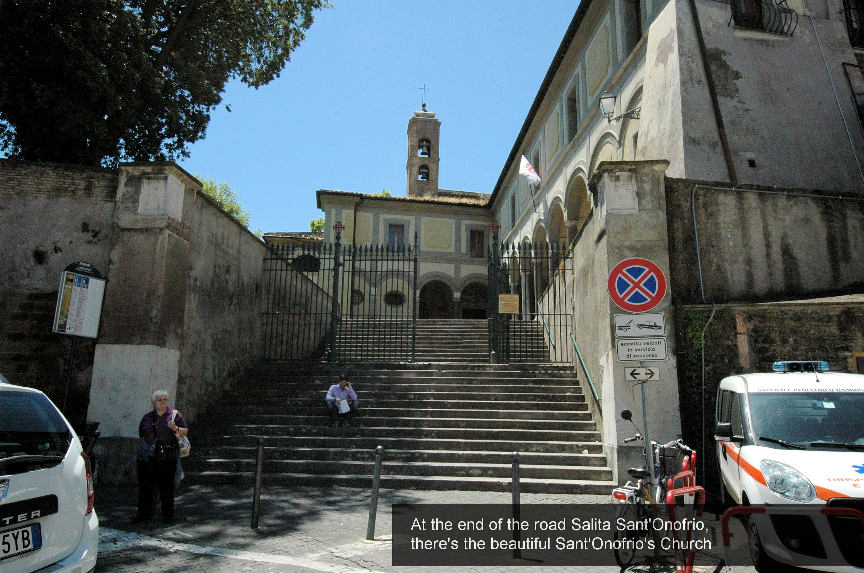 28) at the end of the road, Salita Sant'Onofrio, there is the Church San...